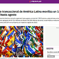 El mercado transaccional de Amrica Latina moviliza un 16% menos de capital hasta agosto